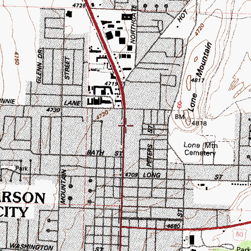 Topographic Map of Frontier Plaza, NV
