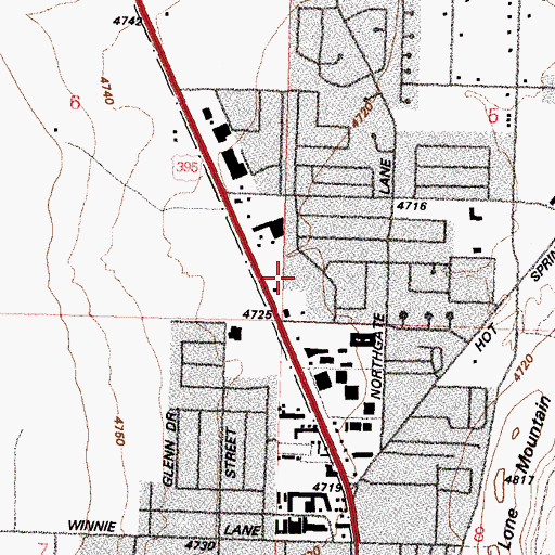 Topographic Map of The Mallard Center, NV
