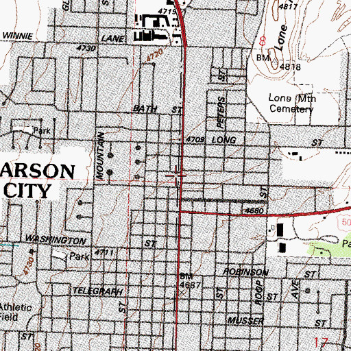 Topographic Map of Market Spot Shopping Center, NV