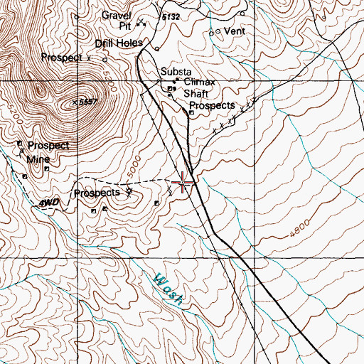 Topographic Map of Oak Springs (historical), NV