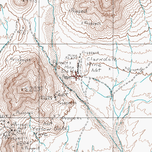 Topographic Map of Clarkdale (historical), NV