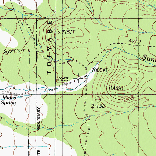 Topographic Map of Midas (historical), NV