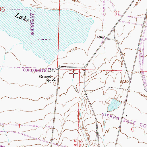 Topographic Map of Silver Lake Elementary School, NV
