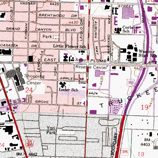 Topographic Map of ESL Center, NV