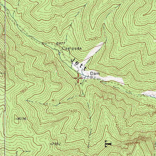 Topographic Map of Jett (historical), NV