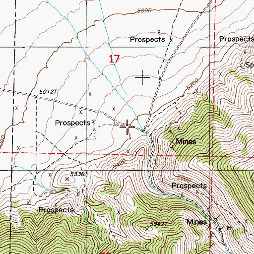 Topographic Map of Mill Canyon (historical), NV