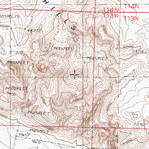 Topographic Map of Calico Hills, NV