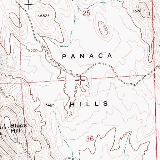 Topographic Map of Panaca Hills, NV