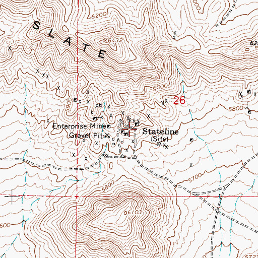 Topographic Map of Stateline, NV