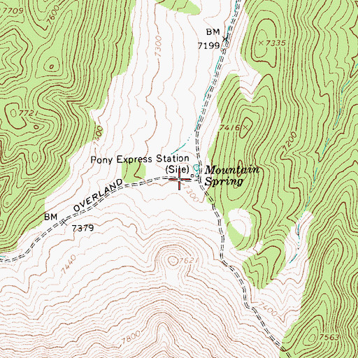 Topographic Map of Mountain Springs Station (historical), NV