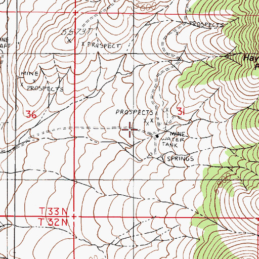 Topographic Map of Bonnie Briar (historical), NV