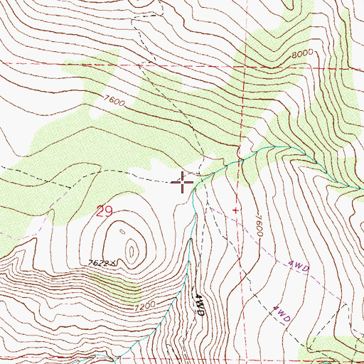 Topographic Map of Bronco (historical), NV