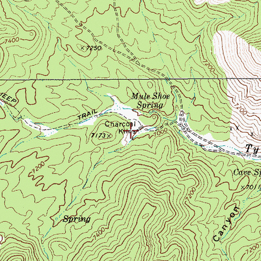 Topographic Map of Tybo Charcoal Kilns (historical), NV