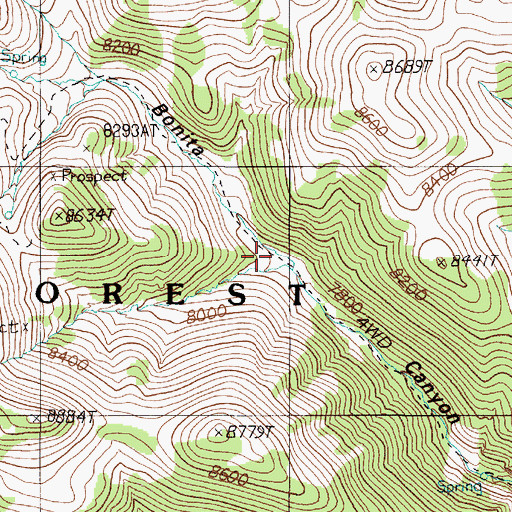 Topographic Map of Bonita (historical), NV