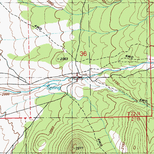 Topographic Map of Lambert Ranch, NV