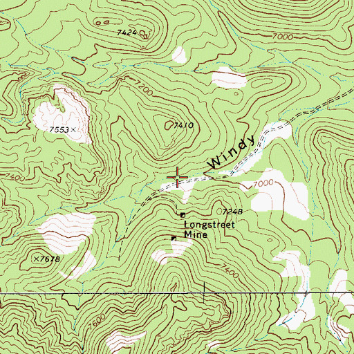 Topographic Map of Longstreet (historical), NV