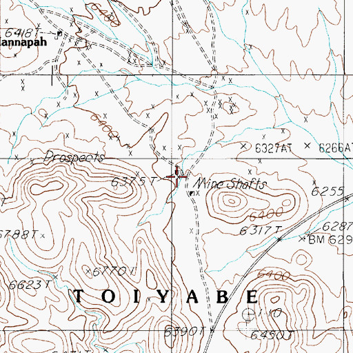 Topographic Map of Volcano (historical), NV