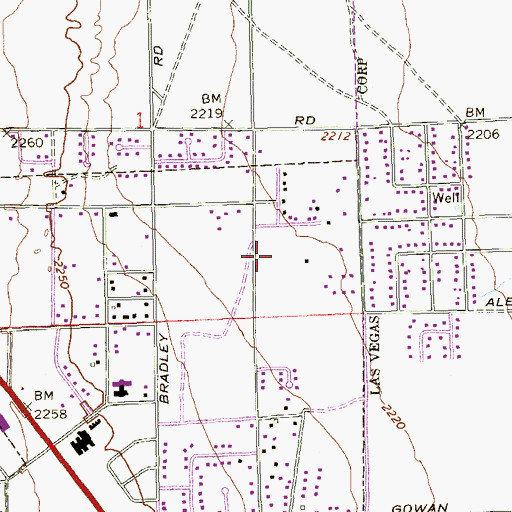 Topographic Map of Claude and Stella Parson Elementary School, NV