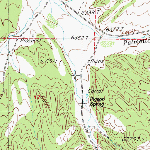 Topographic Map of Pigeon Spring (historical), NV