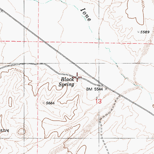 Topographic Map of Black Spring (historical), NV