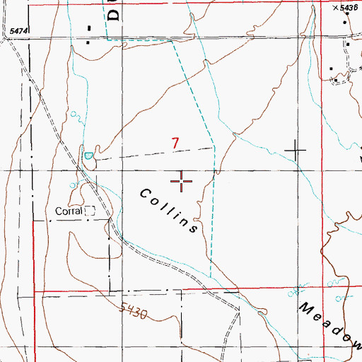 Topographic Map of Collins Meadow, NV