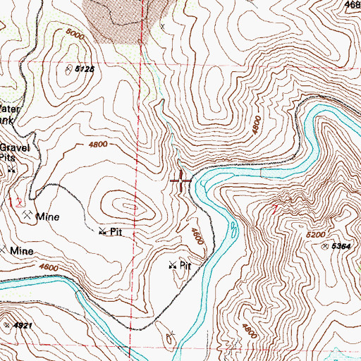 Topographic Map of Blue Canyon Mill (historical), NV