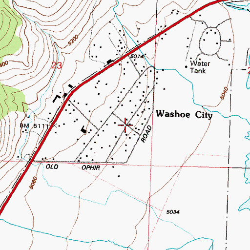 Topographic Map of New York Mill, NV