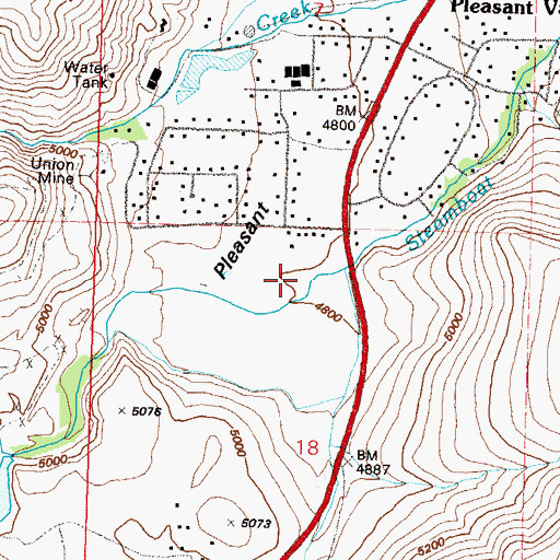 Topographic Map of Temelic Mill, NV