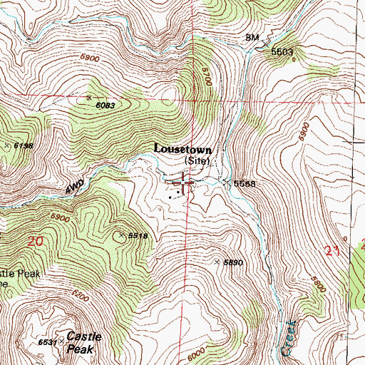 Topographic Map of Caldwell Ravine, NV