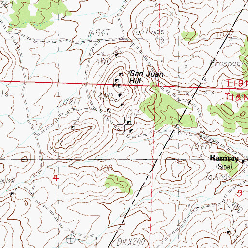 Topographic Map of San Juan Mine, NV