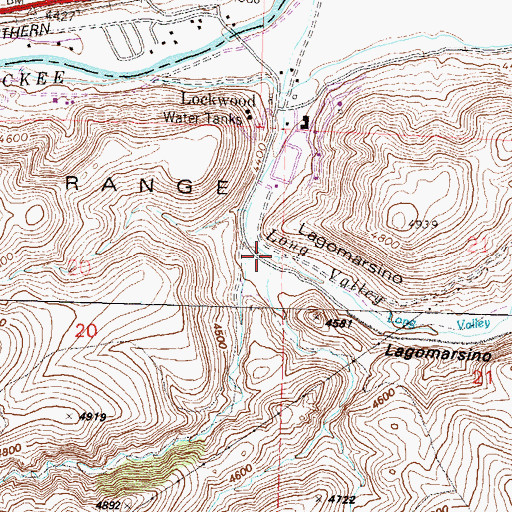Topographic Map of Red Ravine Creek, NV