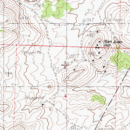 Topographic Map of Windy Day Mine, NV
