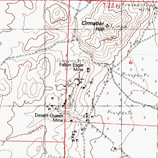 Topographic Map of Desert Mining District, NV