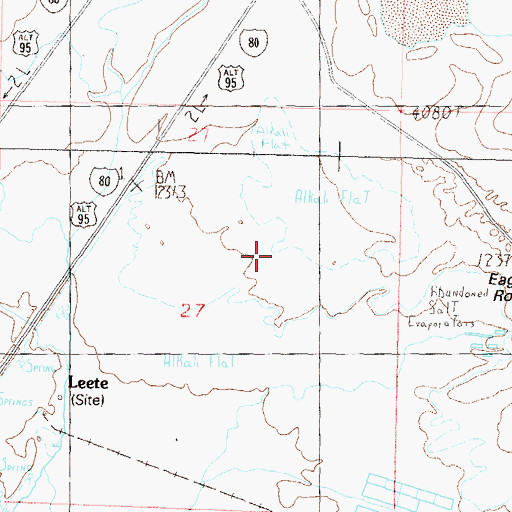 Topographic Map of Leete Mining District, NV