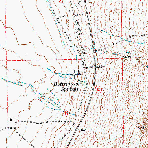 Topographic Map of Sunnyside Whipple Ranch, NV