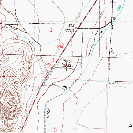 Topographic Map of Hells Trap Shoot, NV