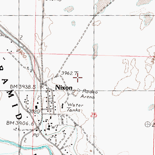 Topographic Map of Nixon Landing Strip (historical), NV