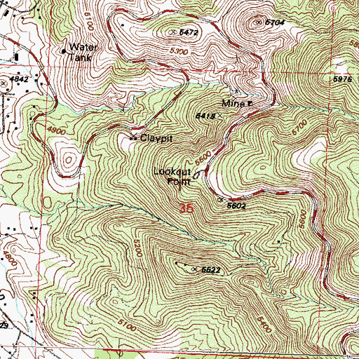 Topographic Map of Geiger Lookout Wayside Park, NV