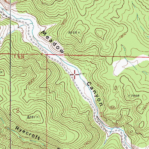 Topographic Map of Meadow Creek Ranch, NV