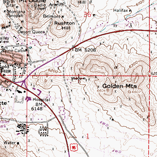 Topographic Map of Molly, NV