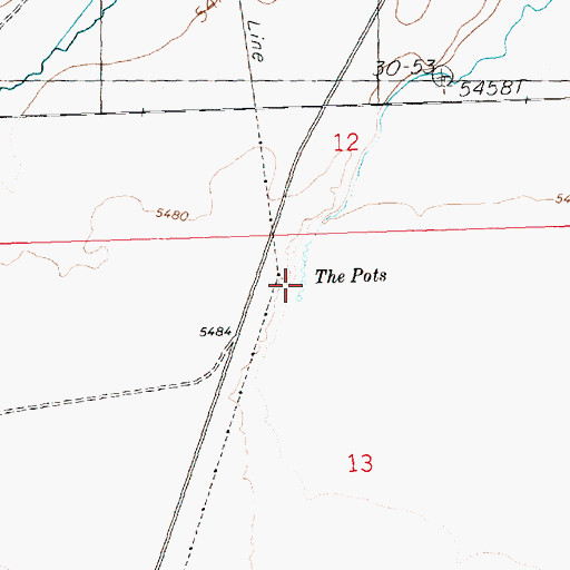 Topographic Map of The Pots, NV