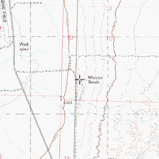 Topographic Map of Wheeler Ranch, NV