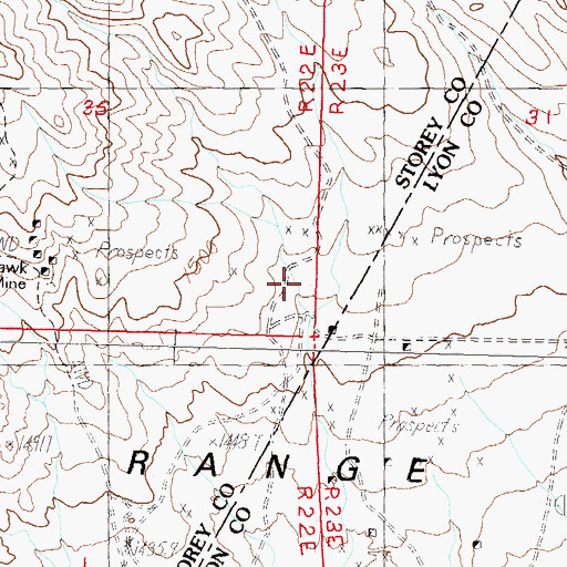 Topographic Map of Iron Mountain Mining District, NV