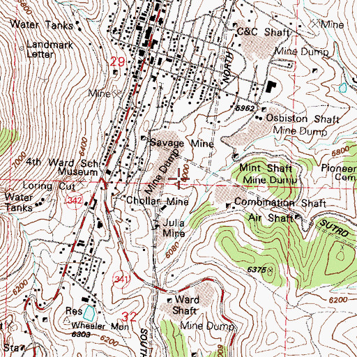 Topographic Map of Senator Mine, NV