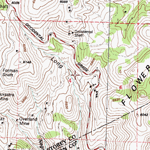 Topographic Map of Occidental Mill (historical), NV