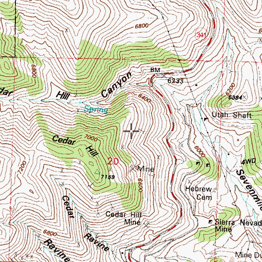 Topographic Map of Daley Mine, NV