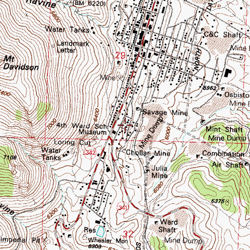 Topographic Map of Hale and Norcross Mine, NV