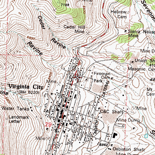 Topographic Map of Mexican Mine, NV