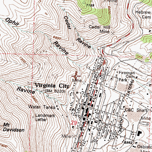Topographic Map of Santa Rita Mine, NV