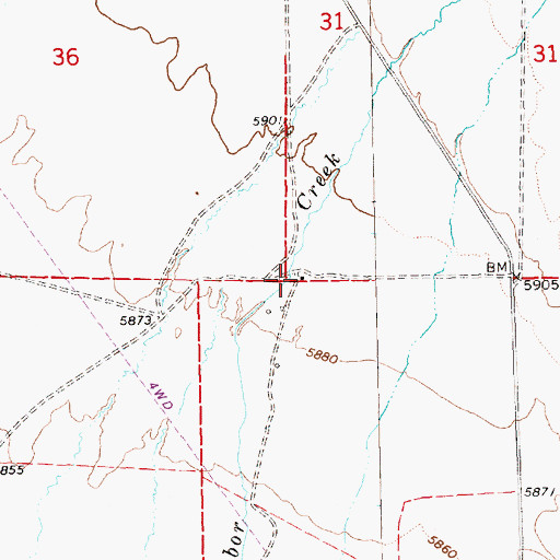 Topographic Map of Grock Ranch, NV
